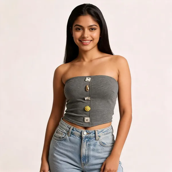 Gray_Jersey_Knit_Bodycon_Strapless_Tube_Crop_Top_For_Women