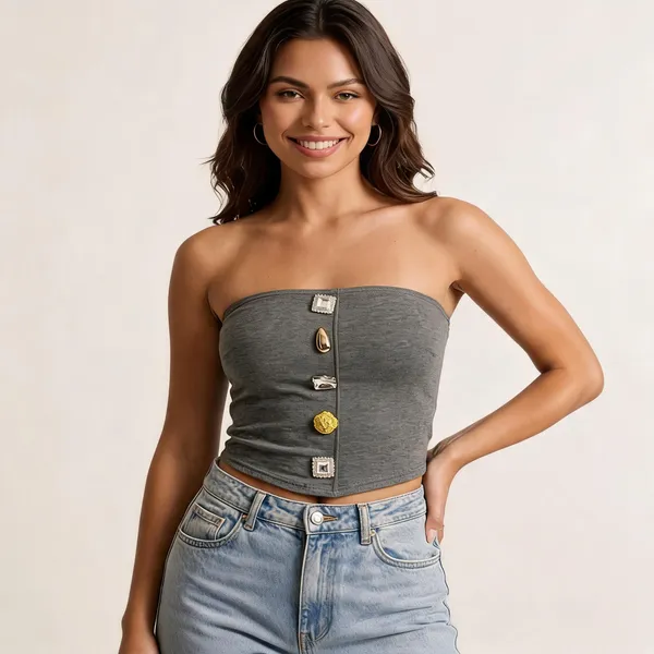 Gray_Jersey_Knit_Bodycon_Strapless_Tube_Crop_Top_For_Women