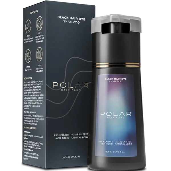 POLAR_HAIR_CARE_Polar_Haircare_-_Hair_Dye_Shampoo_for_Gray_Hair_for_Women_&_Men_(Jet_Black)_Natural_Hair_Dye_Kit_-_Semi_Permanent_Hair_Dye_Shampoo_-_Vegan_Hair_color_200_ML