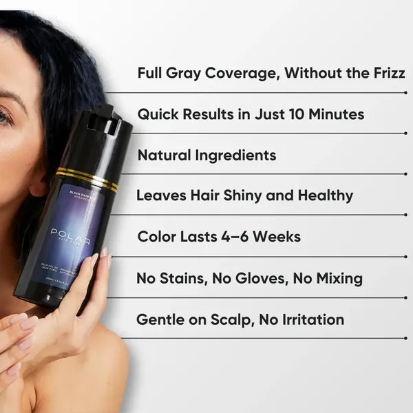 POLAR_HAIR_CARE_-_Hair_Dye_Shampoo_for_Women_&_Men_-_Natural_Semi_Permanent_Color_Shampoo_for_Gray_Hair_Coverage,_Vegan_-_Instant_Dye_200_ml-_Medium_Brown