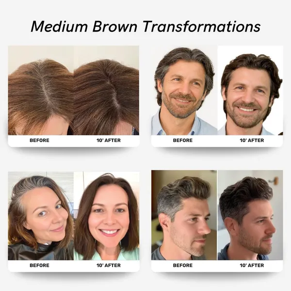 POLAR_HAIR_CARE_-_Hair_Dye_Shampoo_for_Women_&_Men_-_Natural_Semi_Permanent_Color_Shampoo_for_Gray_Hair_Coverage,_Vegan_-_Instant_Dye_200_ml-_Medium_Brown