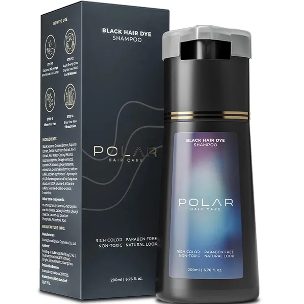 POLAR_HAIR_CARE-Hair_Dye_Shampoo_for_Gray_Hair_for_Women_&_Men_Natural_Hair_Dye_Kit_-_Semi_Permanent_Hair_Dye_Shampoo_-_Vegan_Hair_color_200_ML-Jet_Black