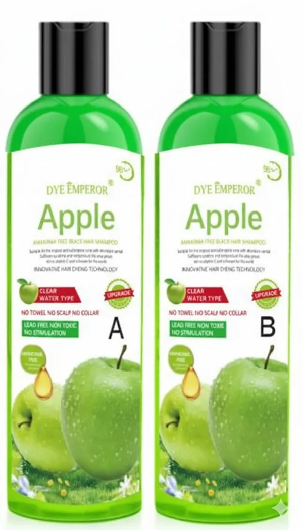 DYE_EMPEROR_Apple_Natural_Black_Hair_Shampoo_Fruit_Vinegar_Hair_Dye_Color_For_Both_Men_Women_Ammonia_Free_Color_Gel_Hair_Black_Gel_200_Ml_Original_Beaute_Black_Cover_Gray_Hair_Gel
