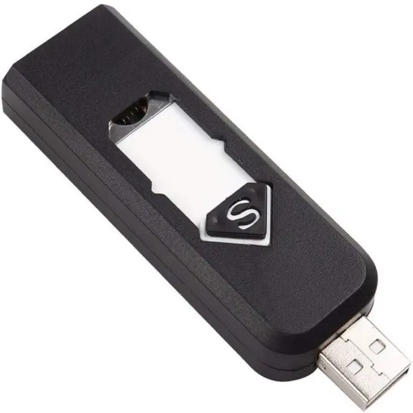 DYE_EMPEROR_USB_Lighter_Electronic_USB_Windproof_Rechargeable_Cigarette_Lighter_(Black/White)_-_Pack_of_2