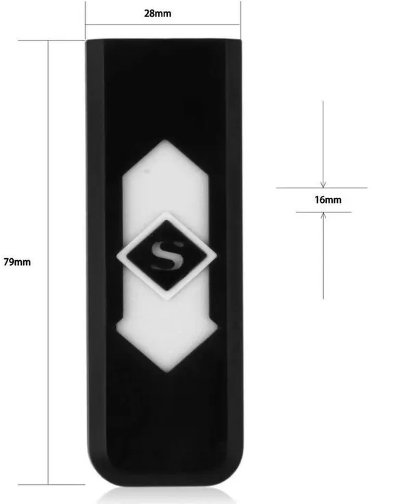DYE_EMPEROR_USB_Lighter_Electronic_USB_Windproof_Rechargeable_Cigarette_Lighter_(Black/White)_-_Pack_of_2