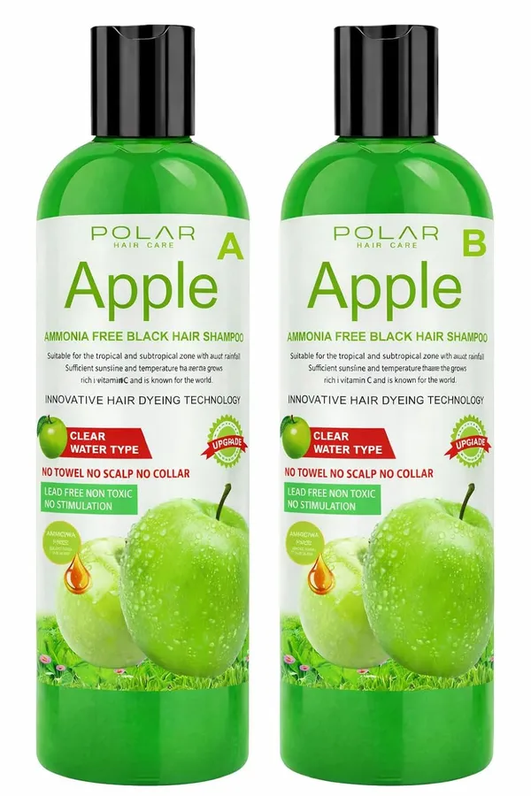POLAR_HAIR_CARE_Apple_Natural_Black_Hair_Fruit_Vinegar_Hair_Dye_Color_Women_&_Men_(Jet_Black)_Natural_Hair_Dye_Kit_-_Semi_Permanent_Hair_Color_-_Vegan_Beaute_Black_Hair_color_200_ML