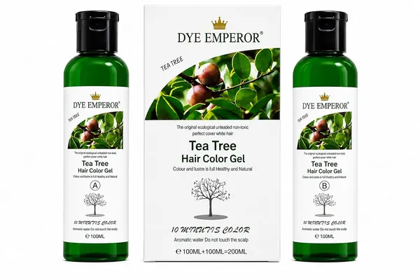 DYE_EMPEROR_Tea_Tree_Hair_Color_Gel_for_Men_&_Women_|_Long_Lasting_Grey_Hair_Coverage_|_Ammonia_Free_Hair_Dye_|_Natural_Black_Hair_Color_|_100ml_+_100ml_(Pack_of_2)