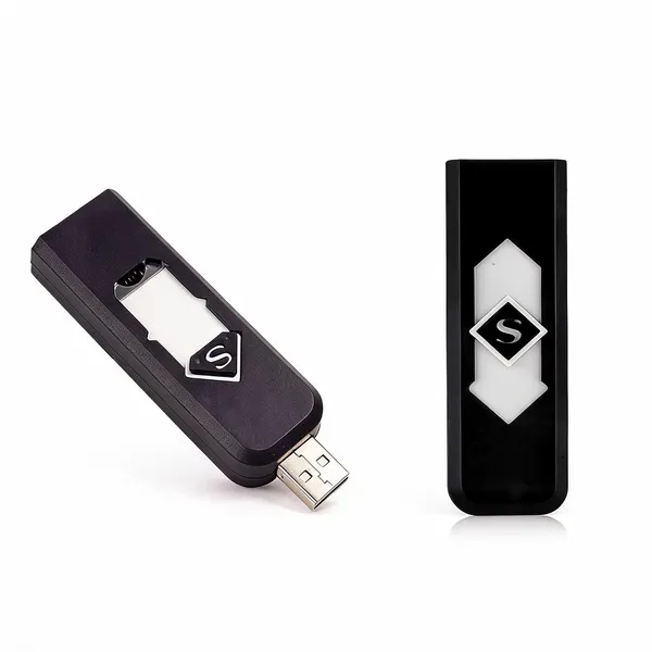 DYE_EMPEROR_USB_Lighter_Electronic_USB_Windproof_Rechargeable_Cigarette_Lighter_(Black/White)_-_Pack_of_2