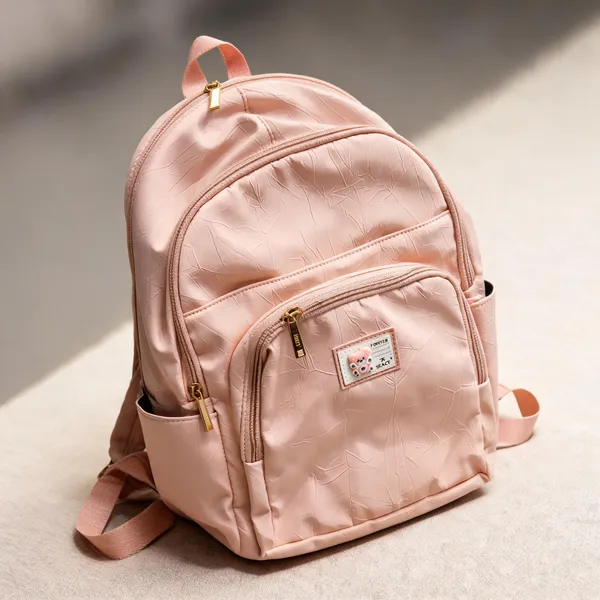 Pink_Textured_Casual_Backpack_for_Women