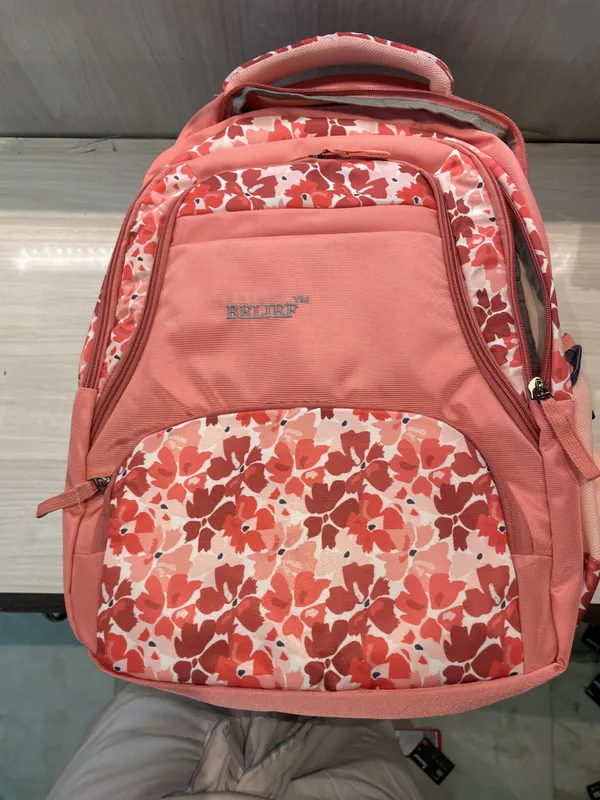 Peach_Floral_Print_Backpack_for_Girls