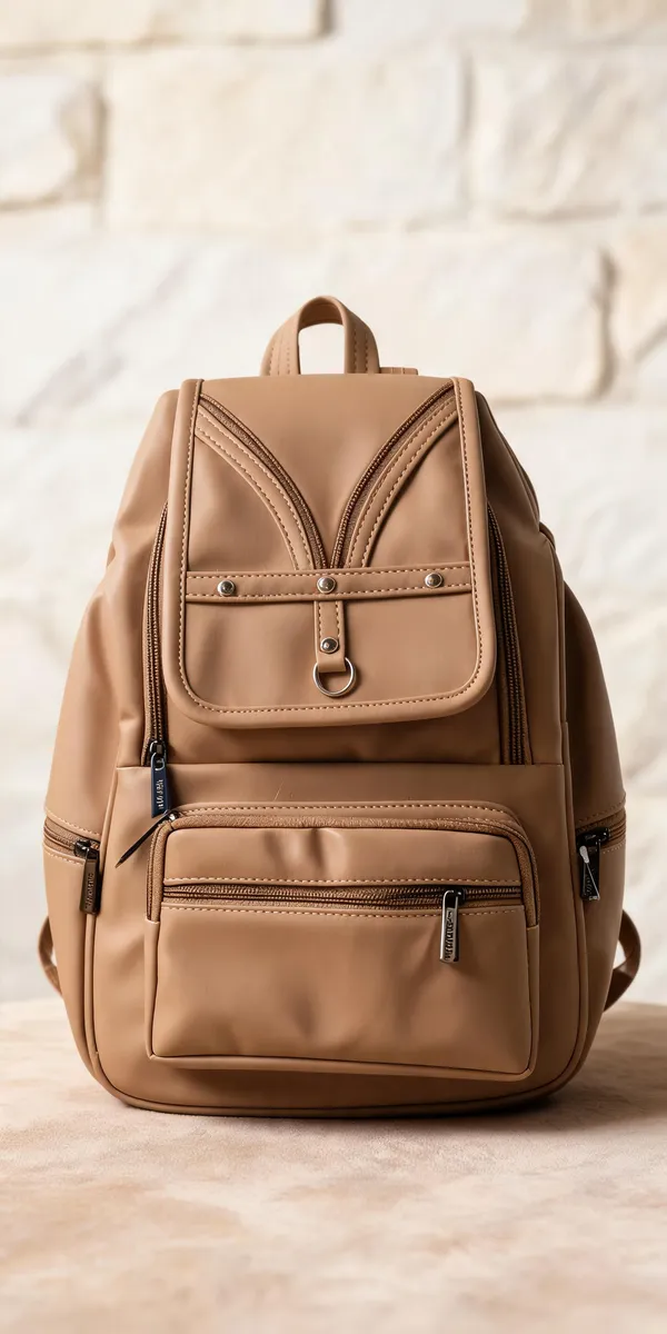Tan_Faux_Leather_Casual_Backpack_for_Women