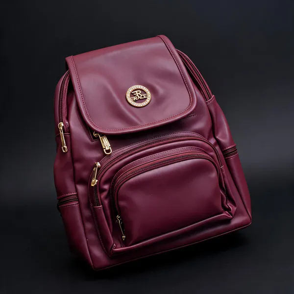Burgundy_Faux_Leather_Structured_Backpack_for_Women