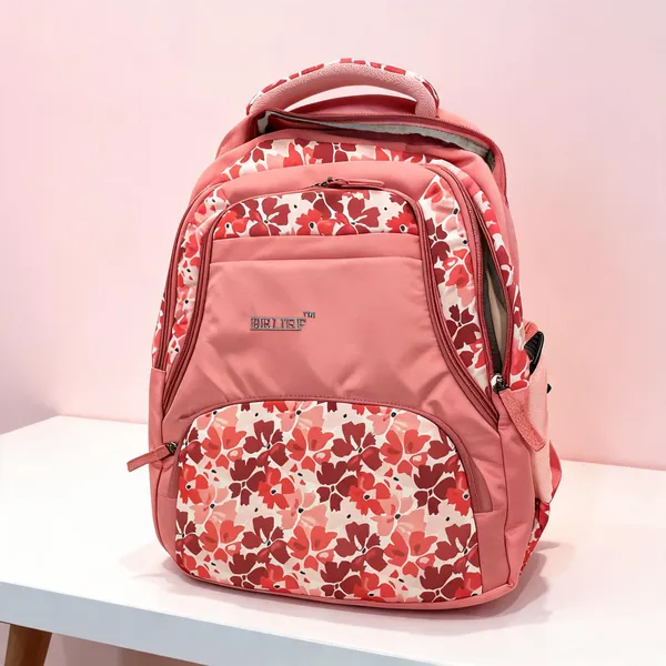 Peach_Floral_Print_Backpack_for_Girls