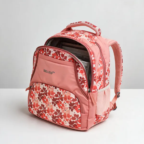 Peach_Floral_Print_Backpack_for_Girls