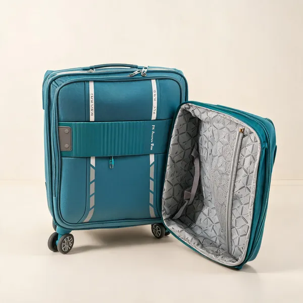 Teal_Polyester_Soft-Sided_Trolley_Suitcase_For_Travellers