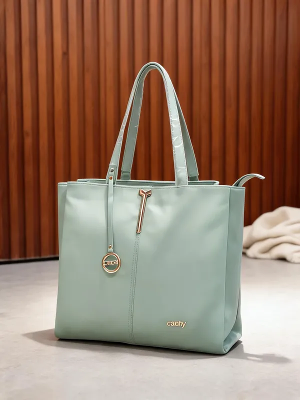 Mint_Green_Structured_Tote_Handbag_For_Women