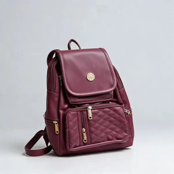 Maroon_Leather_Look_Multi_Pocket_Backpack_for_Women