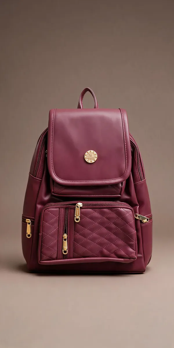 Maroon_Leather_Look_Multi_Pocket_Backpack_for_Women