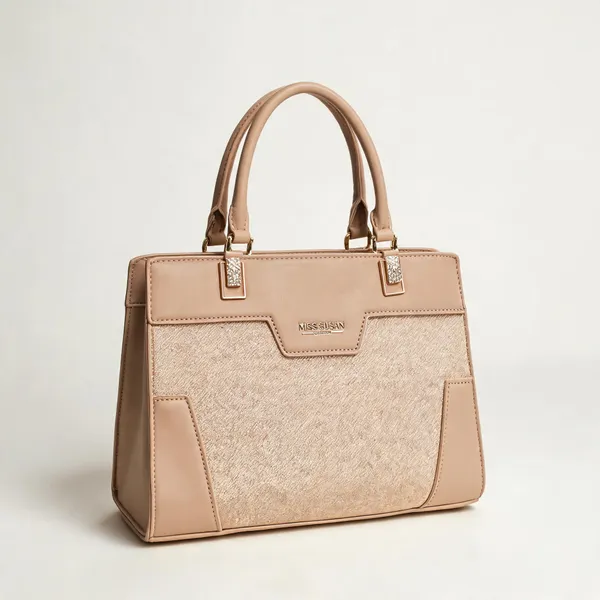 Beige_Textured_Structured_Tote_Handbag_for_Women