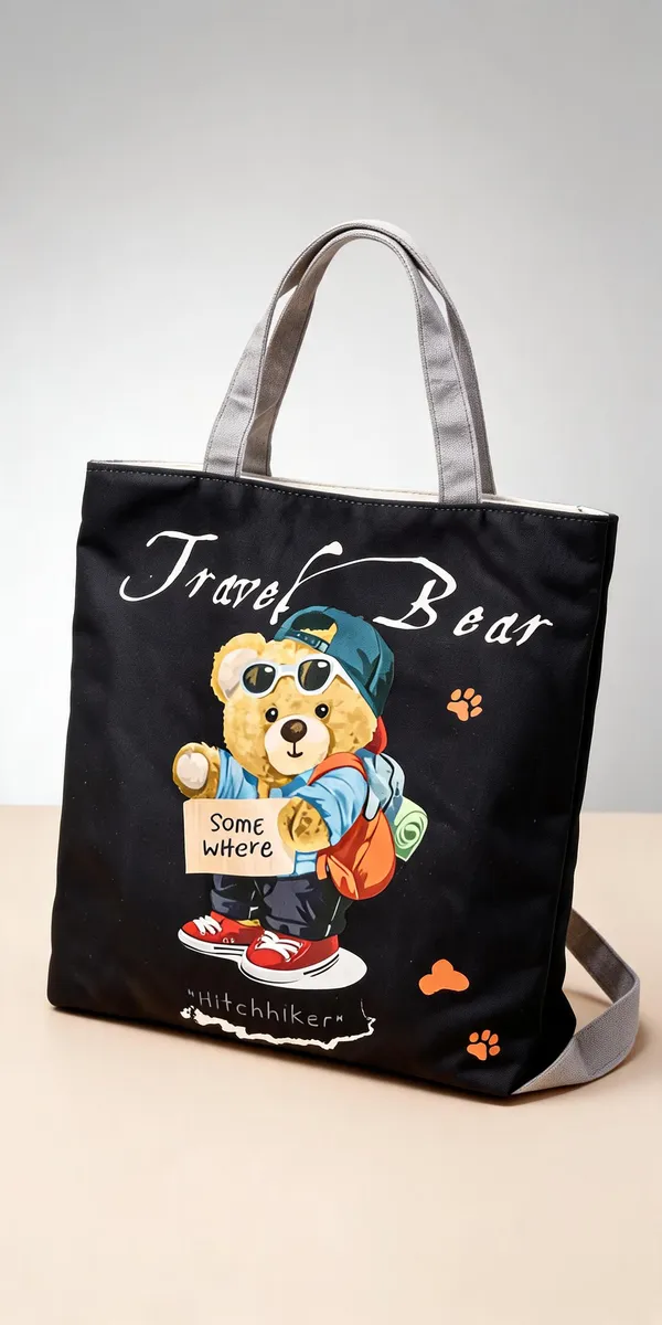 Black_Fabric_Printed_Tote_Bag_for_Travel