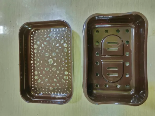 Beige_And_Brown_Plastic_Soap_Dish_For_Home_And_Kitchen_Pack_Of_8