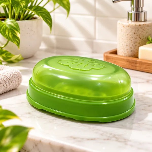Green_Plastic_Covered_Soap_Dish_For_Home_And_Kitchen_Pack_Of_4