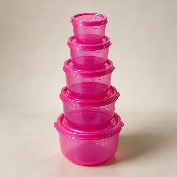 Pink_Plastic_Food_Storage_Container_Set_For_Home_And_Kitchen_Pack_Of_5