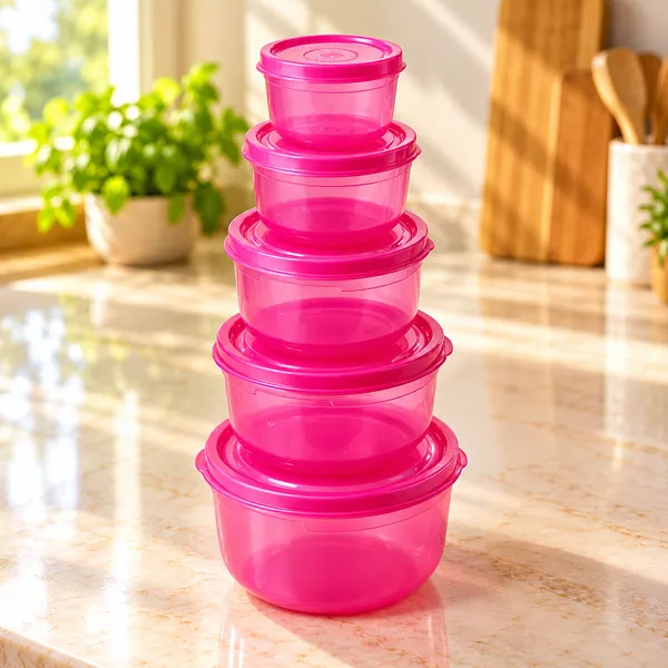 Pink_Plastic_Food_Storage_Container_Set_For_Home_And_Kitchen_Pack_Of_5