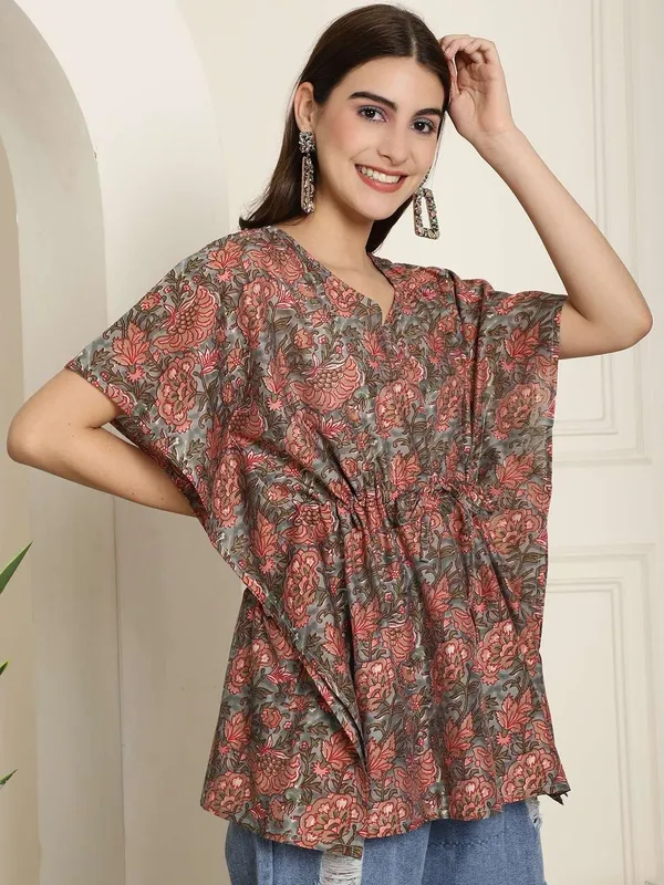 Women_S_Chanderi_Printed_Kaftan_Top_With_Bell_Sleeve_Dress_Multti_Color2