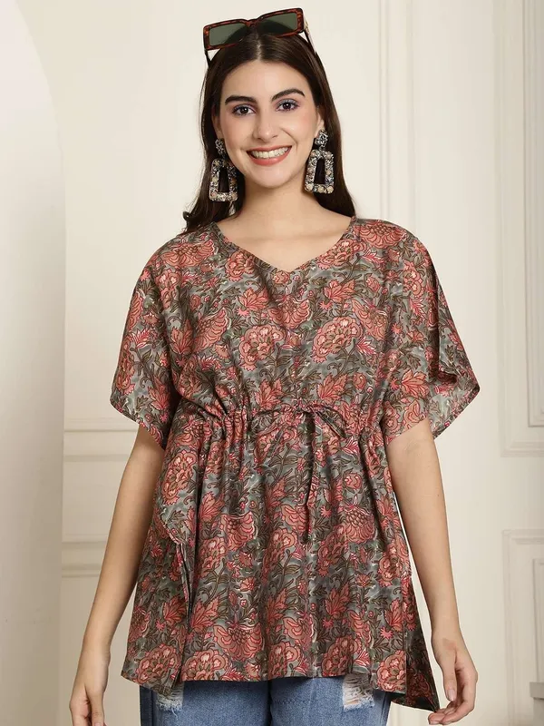 Women_S_Chanderi_Printed_Kaftan_Top_With_Bell_Sleeve_Dress_Multti_Color2