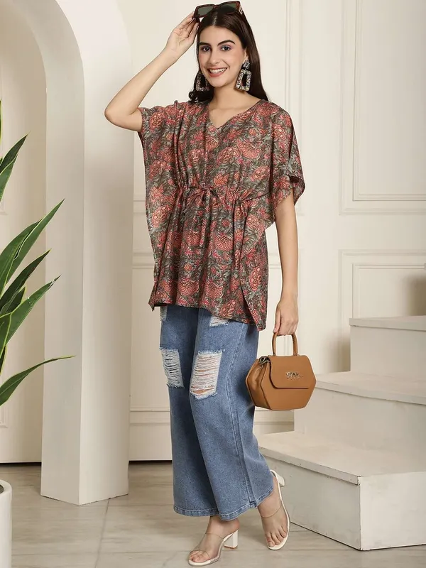 Women_S_Chanderi_Printed_Kaftan_Top_With_Bell_Sleeve_Dress_Multti_Color2