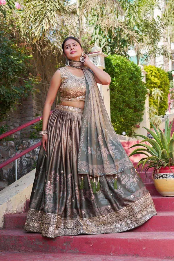 Greyish_Maslin_Sarting_Lehenga_Choli_With_Golden_Blouse_Digital_Print_Embroidery_Work_Wedding_Festive_Wear