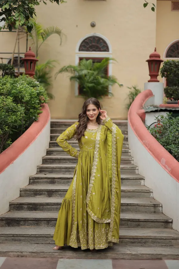 Pista_Premium_Chinon_Sequins_Embroidered_Kurti_With_Sharara_Dupatta_Set