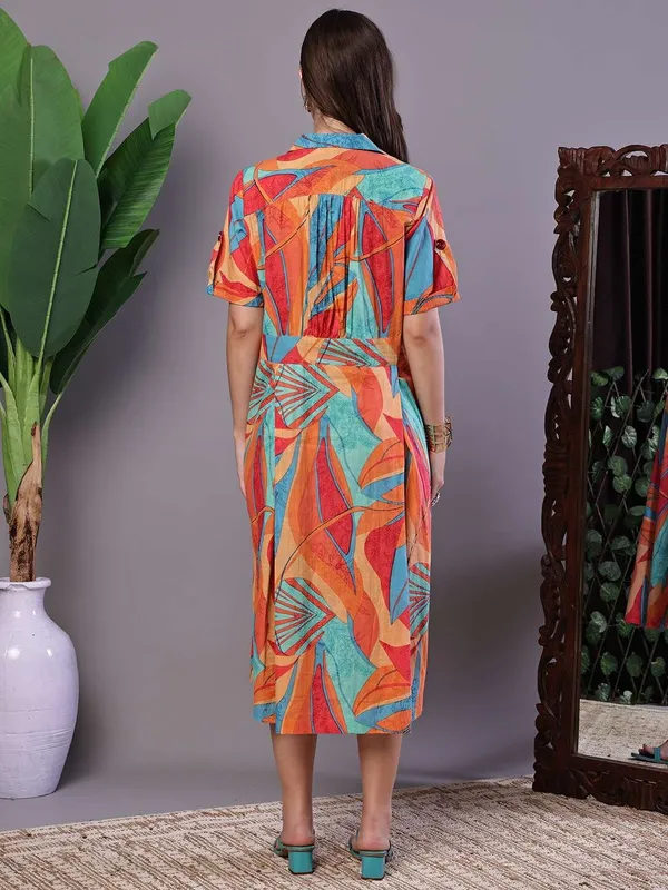 Women_S_Tropical_Print_Button_Down_Cotton_Midi_Dress