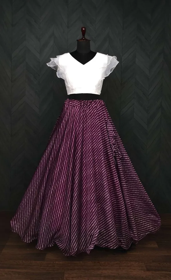 Premium_Designer_Leheriya_Digital_Printed_Organza_Lehenga_Choli_Set