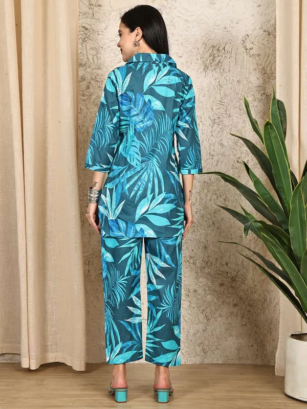Women_S_Pure_Cotton_Printed_Collared_Top_And_Pant_Co_Ord_Set_Multti_Color2