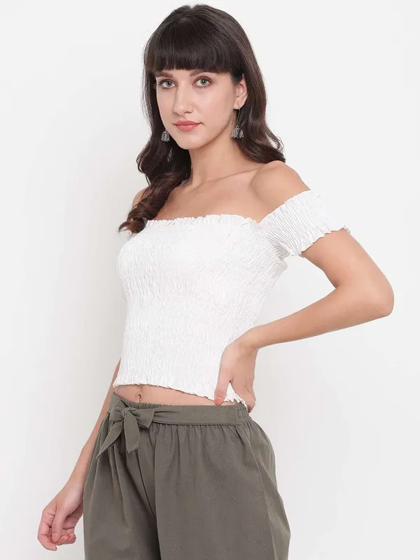 Women_S_Rayon_Solid_Off_Shoulder_Smocked_Crop_Top_Short_Sleeve_Casual_Styles_Tank_Top_Free_Size_Multi30
