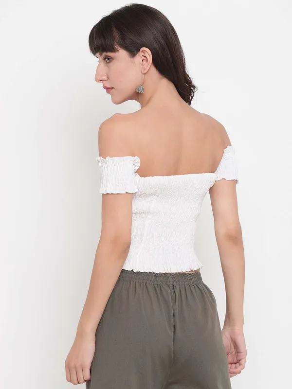 Women_S_Rayon_Solid_Off_Shoulder_Smocked_Crop_Top_Short_Sleeve_Casual_Styles_Tank_Top_Free_Size_Multi30