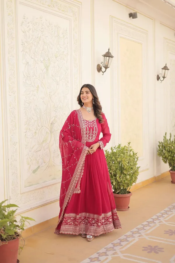 Pink_Faux_Blooming_Sequins_Embroidered_Gown_With_Matching_Dupatta_Festive_Party_Wear_2024
