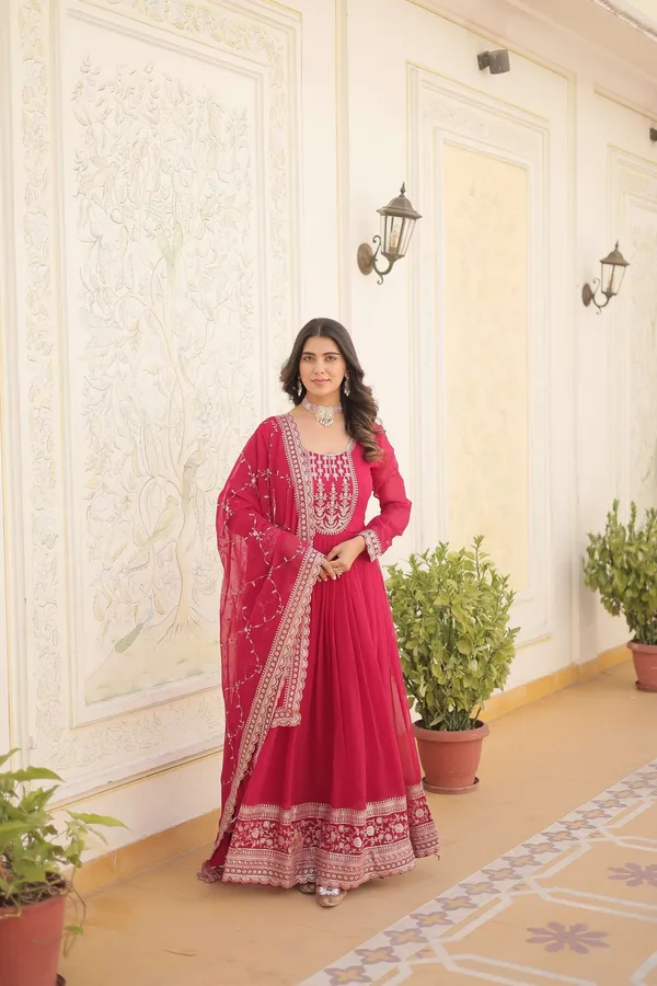 Pink_Faux_Blooming_Sequins_Embroidered_Gown_With_Matching_Dupatta_Festive_Party_Wear_2024