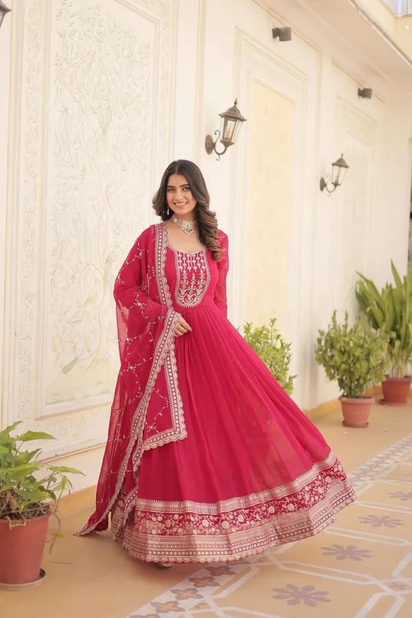 Pink_Faux_Blooming_Sequins_Embroidered_Gown_With_Matching_Dupatta_Festive_Party_Wear_2024