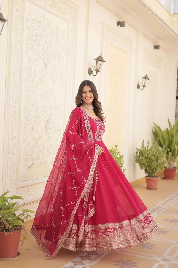 Pink_Faux_Blooming_Sequins_Embroidered_Gown_With_Matching_Dupatta_Festive_Party_Wear_2024
