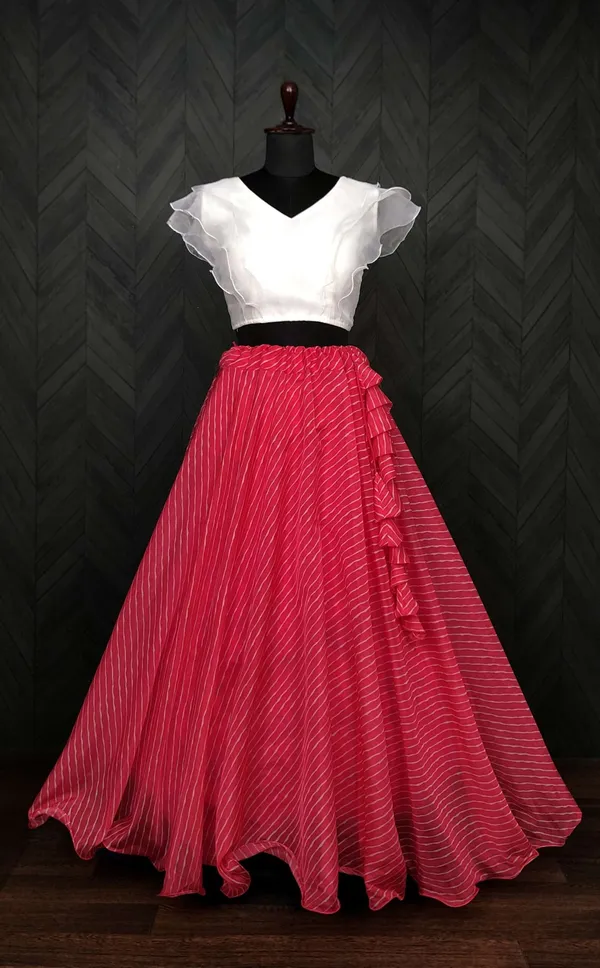 Premium_Designer_Leheriya_Digital_Printed_Organza_Lehenga_Choli_Set