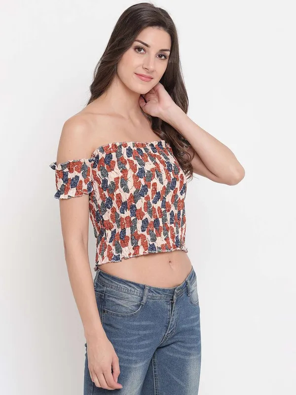 Women_S_Rayon_Printed_Off_Shoulder_Smocked_Crop_Top_Short_Sleeve_Casual_Styles_Tank_Top_Free_Size_Multi45