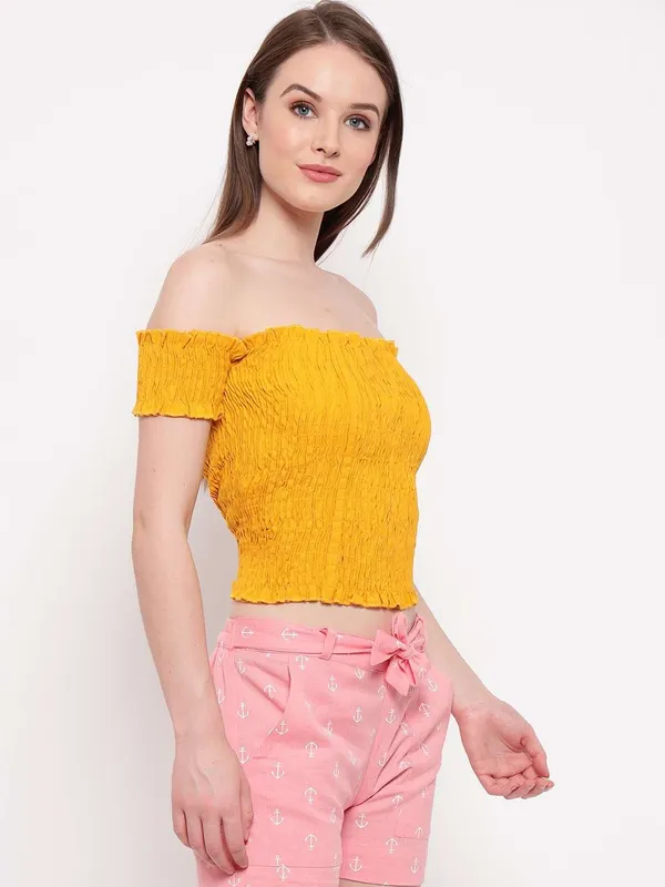 Women_S_Rayon_Solid_Off_Shoulder_Smocked_Crop_Top_Short_Sleeve_Casual_Styles_Tank_Top_Free_Size_Multi24