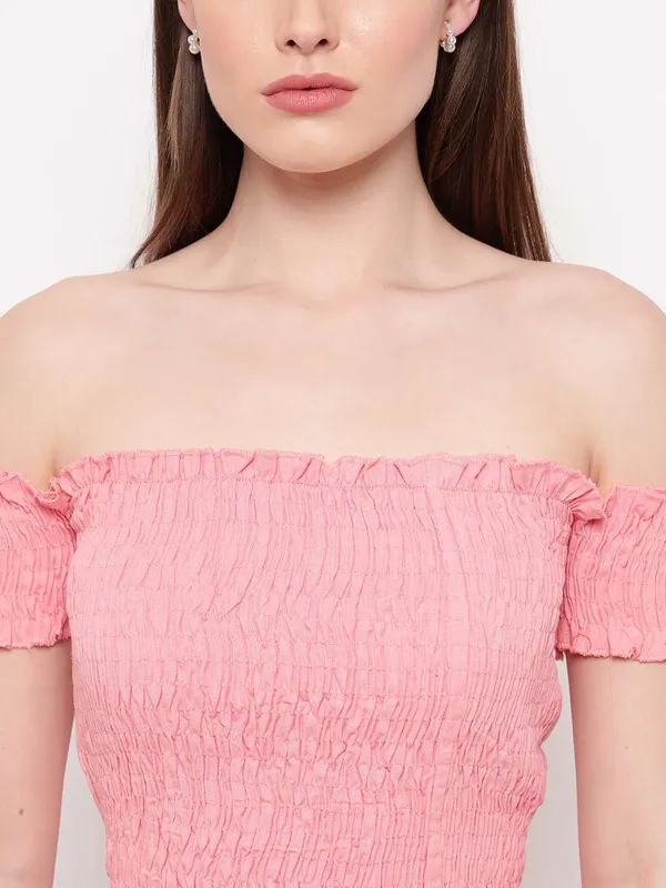 Women_S_Rayon_Solid_Off_Shoulder_Smocked_Crop_Top_Short_Sleeve_Casual_Styles_Tank_Top_Free_Size_Multi16