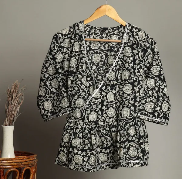 Handmade_Block_Print_Cotton_For_Women_Ethnic_Floral_Printed_Top_With_Long_Sleeves