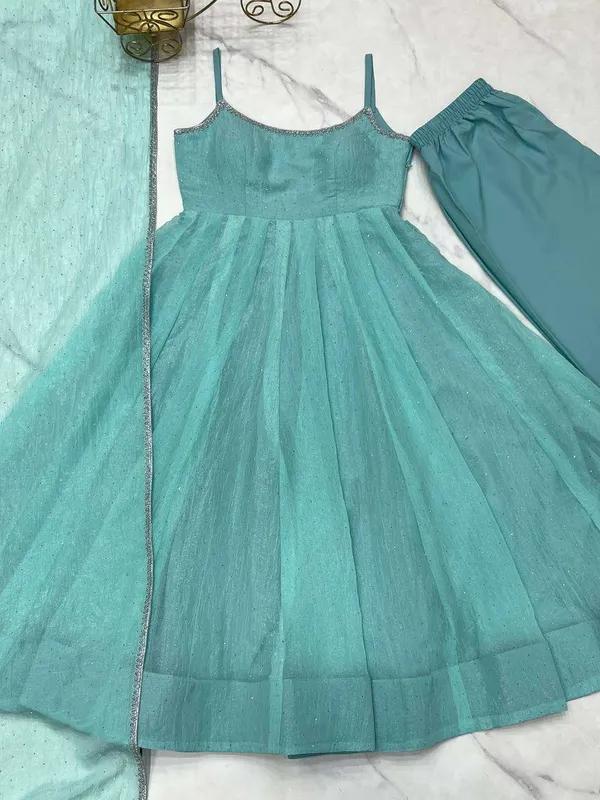 Womens_Crunchy_Silk_Anarkali_Kurti_With_Pant_Dupatta_Set