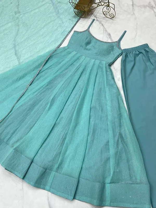 Womens_Crunchy_Silk_Anarkali_Kurti_With_Pant_Dupatta_Set