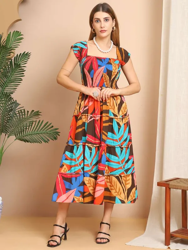 Women_S_Viscos_Rayon_Printed_Off_Shoulder_Midi_Dress_For_Summer_And_Casual_Wear_Multti_Color1